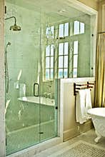 Elegant Bathroom with Glass Shower
