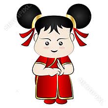 Cartoon Chinese Girl