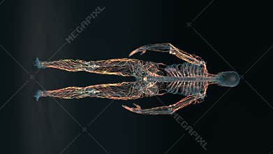 Human body - female lymphatic system - body. Loop