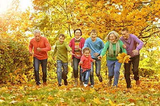 Big family having fun