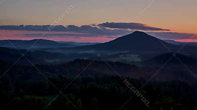 Timelapse of sunset over the Ruzovsky vrch, Bohemian Switzerland