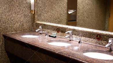 Clean new public toilet room
