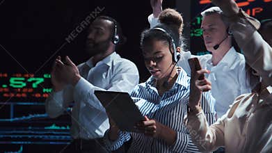Group of brokers in exchange office