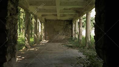 Walking in the abandoned building in Tskaltubo, Georgia