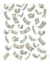 American Money Falling Raining
