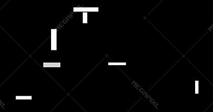 Abstract black and white lines moving like vintage black screen background, analog vintage TV signal with bad interference