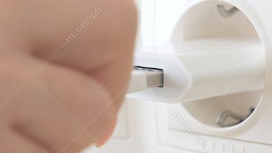 Hand plug usb charger adapter and wire into wall socket.
