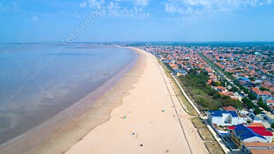 Aerial photo of Chatelaillon beach in Charente Maritime