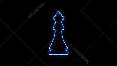 Chess queen electric in PNG format with ALPHA transparency channel