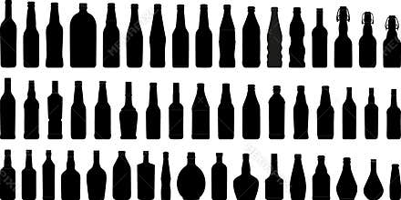 Bottles silhouette 1 (+ vector)
