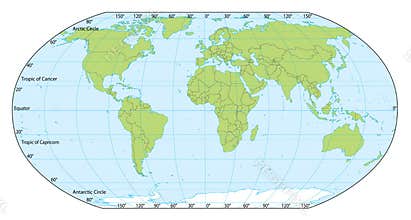 World map with coordinates