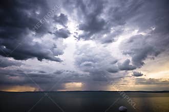 Storm over the lake Balaton
