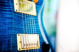 Blue electric guitar