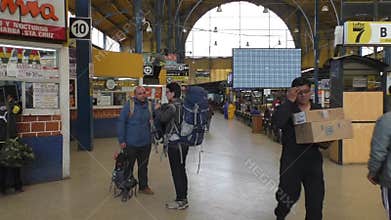 Ticket offices in La Paz Central Bus Station, Bolivia