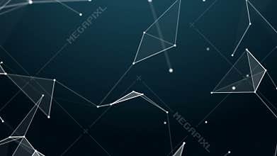 Graphical geometric background molecule and connection, white cybernetic points, stars, lines. Beautiful plexus.