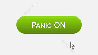 Panic off-on web interface button clicked with mouse, different color choice