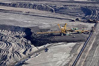 Brown coal open cast mining