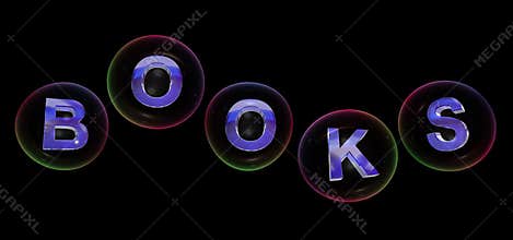 The books word in bubble