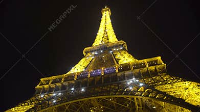 Bright lights flashing on Eiffel Tower construction, romantic night in Paris