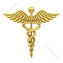 Caduceus Medical Symbol Isolated