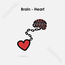 Heart and Brain connection concept.Brain and heart interactions