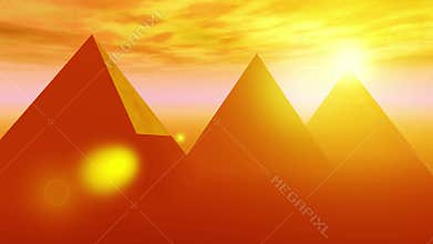 4k A spectacular sunrise timelapse of the famous pyramid in Egypt,sunlight rays.