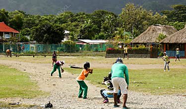 Kids playing Baseball in CapurganÃ¡, Colombia.