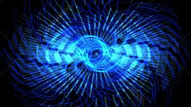 4k Blue swirl gear laser lights,energy tech,radiation science,pulse fans wind.