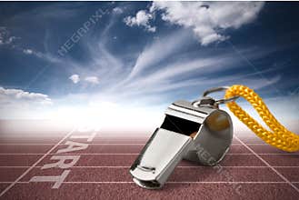 Coach Gym Whistle on background