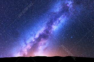 Milky Way ant stars. Space. Scenic night landscape