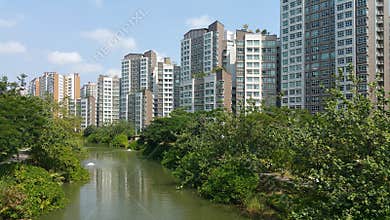 Punggol Waterway with apartments