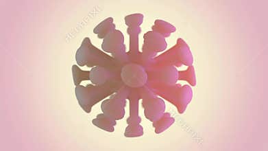 Animated virus in the body in the macro scale on background. 3D