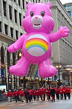 Cheer Care Bear in Thanksgiving Street Parade
