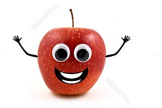 Funny apple stock images
