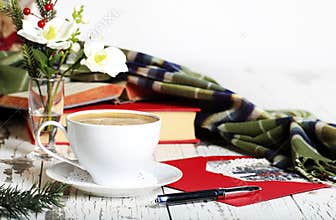 Espresso White Cup Christmas Card