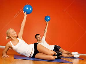 Group of people doing stretching exercise