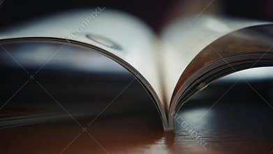 Close up on open book pages daily notebook