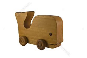 Wooden toy whale car