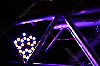 Violet spots - light reflection on the metallic structure