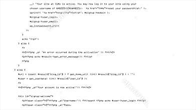 Programming code running down in terminal