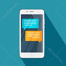 Smartphone chat messages notification vector illustration