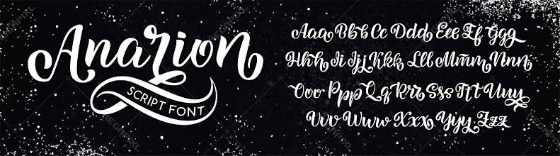 Hand drawn typeface. Brush painted letters. Handwritten script alphabet isolated on white background. Handmade alphabet