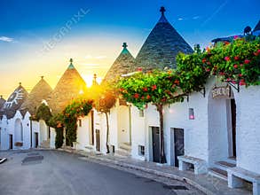 Sunrise over Trulli village - Alberobello