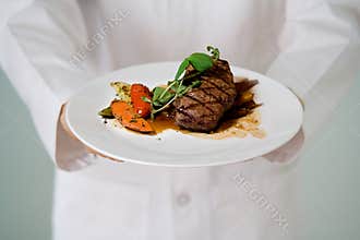 Juicy Steak served by chef