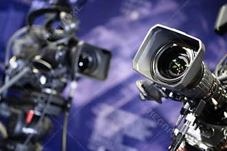 Television cameras.