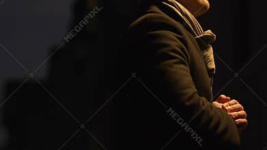 Disappointed man waiting for girlfriend, lonely after breakup, feel sorrow