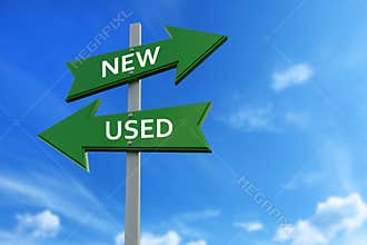 New and used arrows opposite directions