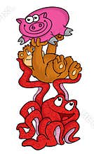 Octopus bear & pig