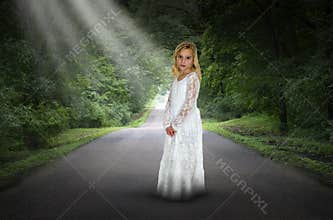 Surreal Girl, Road, Hope, Peace