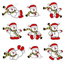 Cute Christmas Snowman Set